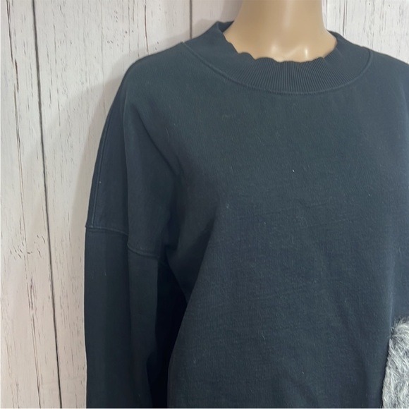 Zara Pullover Sweater Sweatshirt Faux Fur pocket - Picture 7 of 10